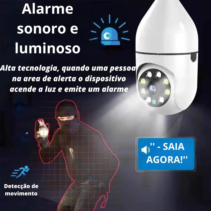 CAMERA DE VIGILÂNCIA EM FORMATO DE LAMPADA - QUALIDADE FULL HD