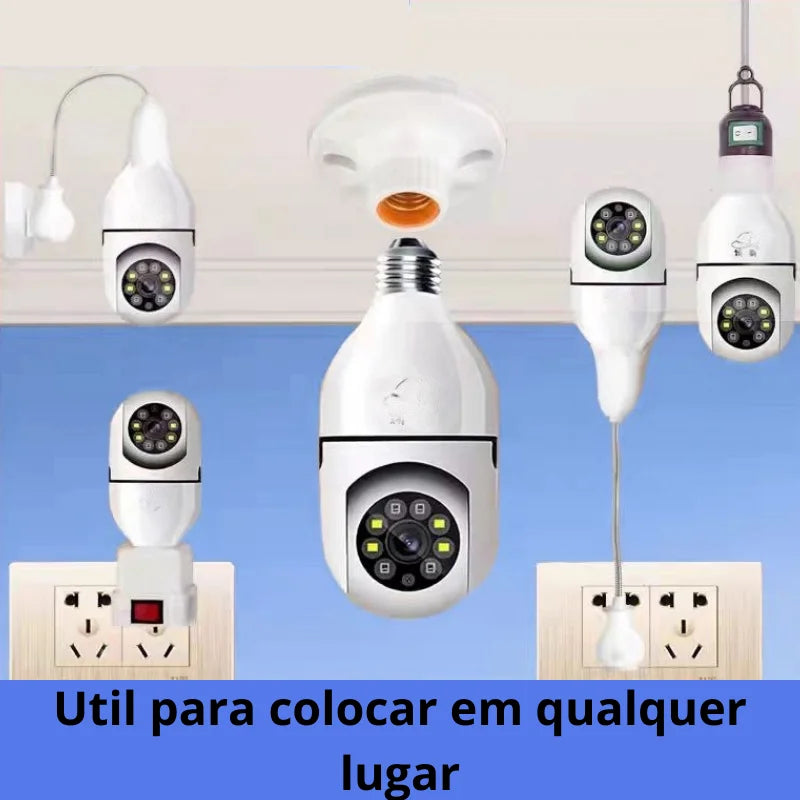 CAMERA DE VIGILÂNCIA EM FORMATO DE LAMPADA - QUALIDADE FULL HD