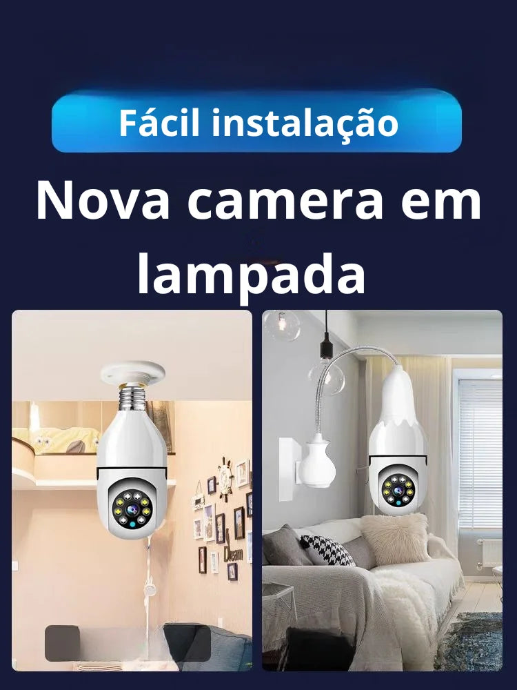 CAMERA DE VIGILÂNCIA EM FORMATO DE LAMPADA - QUALIDADE FULL HD