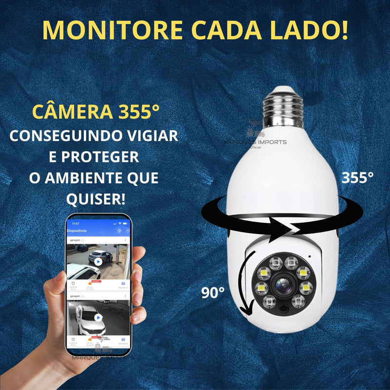 CAMERA DE VIGILÂNCIA EM FORMATO DE LAMPADA - QUALIDADE FULL HD