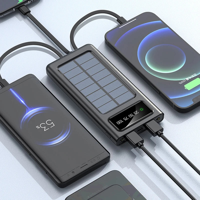 CARREGADOR PORTATIL - RECARREGA COM ENERGIA SOLAR 100000mAh Power Bank