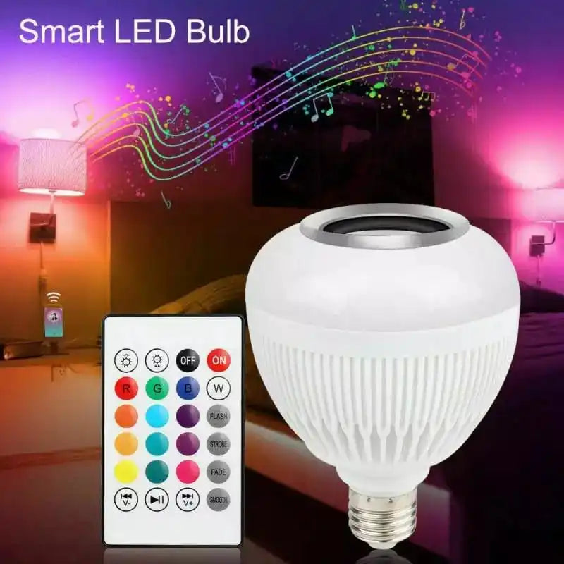 Lampada Musical Caixa Som Bluetooth Led Rgb Com Controle E27 110V/220V